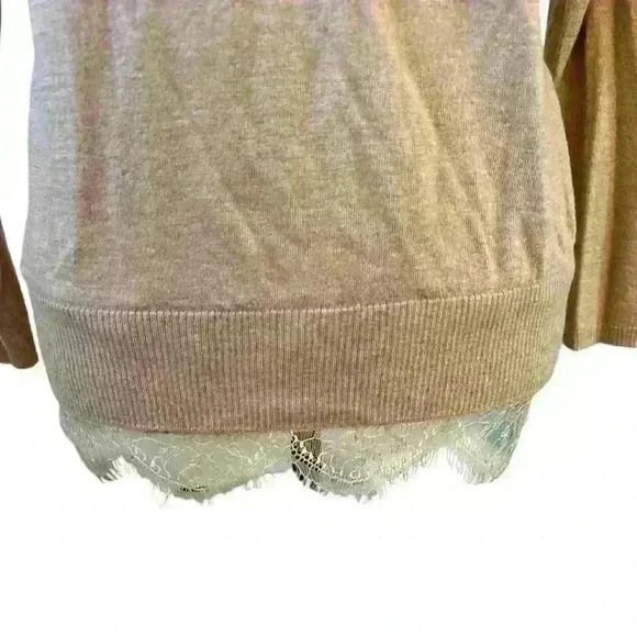 JOIE Crewneck sweater with eyelash lace underlay hem - Picture 7 of 7